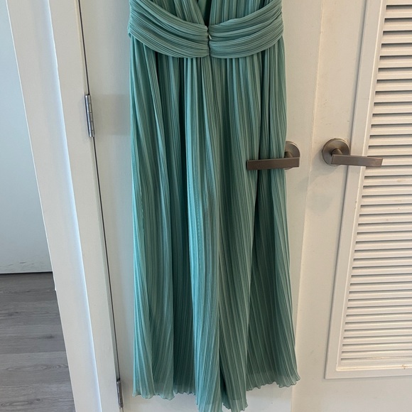 Medium Zara Sea Foam Pleated Cropped Jumpsuit - Picture 5 of 8